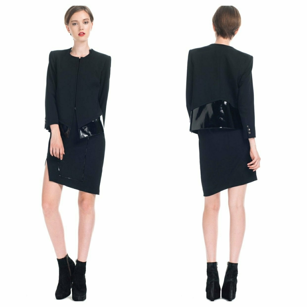 Helmut Lang Black Wool Viscose Suiting Jacket